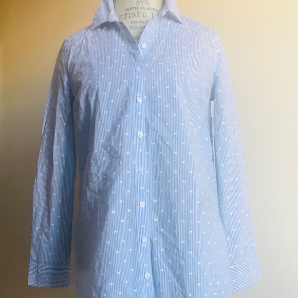 Gap Striped with Yellow Swiss Dot Button Up Sz Sm - Picture 4 of 9